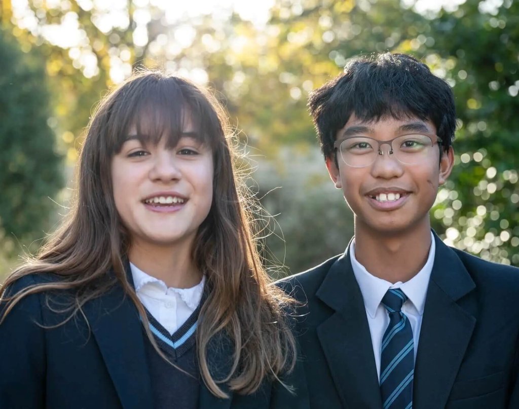 North Bridge House Canonbury students walking across the school grounds outside the Senior School and Sixth Form campus.